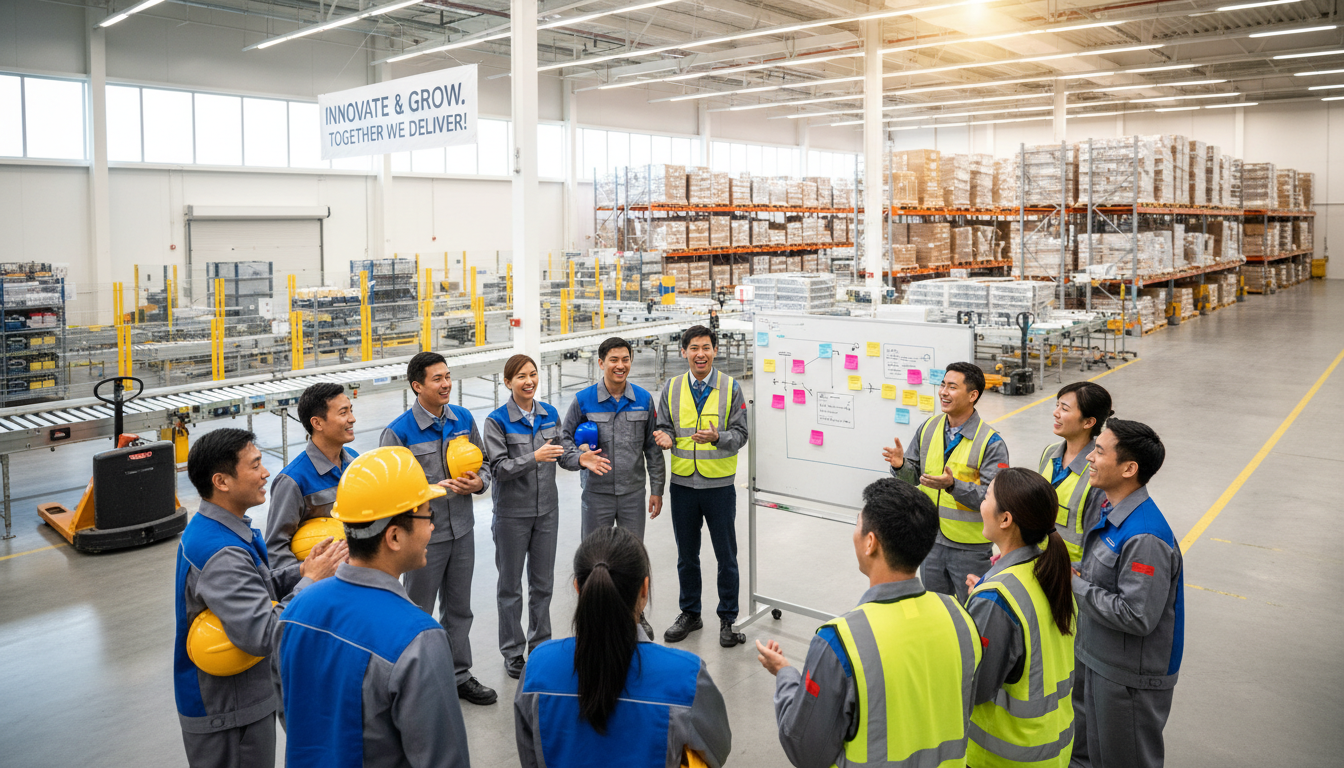 Diverse team of Merit Logistics employees in training