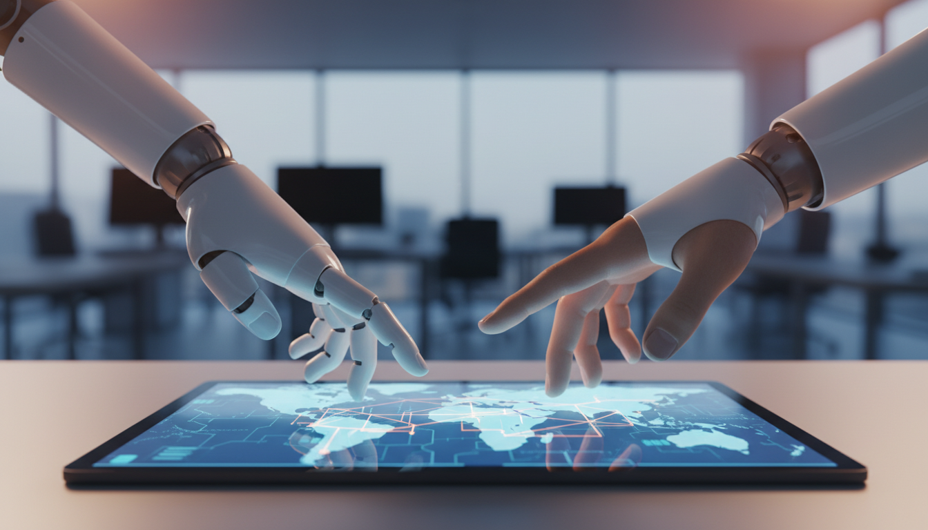 Human and robot collaboration over logistics tablet