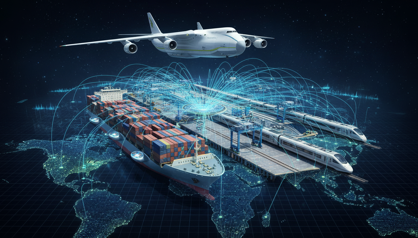 Global logistics network with various transport modes